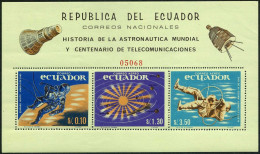 Ecuador 749-749E, 749Ef Perf & Imperf, MNH. Space Exploration.Astronauts, 1966. - Equateur