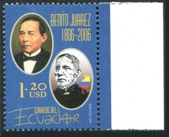 Ecuador 1774, MNH. Benito Juarez, President Of Mexico, 2006. - Ecuador