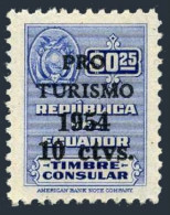 Ecuador RA67, MNH. Postal Tax Stamp 1954. Revenue  Overprinted PRO TURISMO. - Ecuador