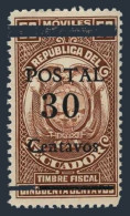 Ecuador 416,MNH.Michel 491-I. Surcharged POSTAL 30 Centavos And Bars 1943. - Ecuador