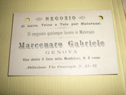 BIGLIETTO NEGOZIO MARCENARO GABRIELE GENOVA - Historische Documenten