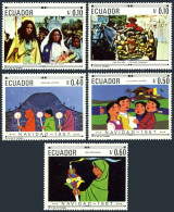 Ecuador 765-765D, MNH. Michel 1392-1396. Christmas 1967. Native Christian Art. - Equateur