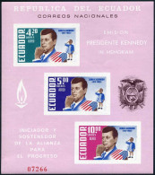 Ecuador C431a Sheet, MNH. Michel Bl.10. John F. Kennedy, Flag, Arms. - Equateur