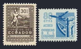 Ecuador 588,C263,MNH.Mi 841-842. Day Of Postal Employee,1954.Indian Messenger, - Ecuador