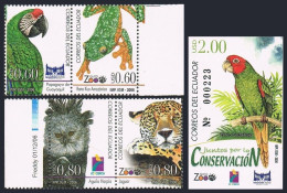 Ecuador 1850-1851 Ab, 1852, MNH. Quito Zoo, 2006. Parrot,Frog,Harpy Eagle,Jaguar - Equateur