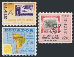 Ecuador C383-C385,hinged.Michel 1062-1064. National PhilEXPO-1961.Condor,Bolivar - Ecuador