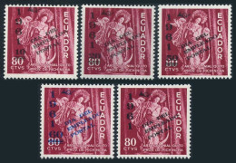 Ecuador 695-699,MNH.Michel 1117-1121. Virgin Of Quito,overprinted,1963. - Equateur