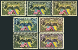 Ecuador C57-C63, Lightly Hinged. US Constitution-150, 1938. Washington, Eagle. - Equateur