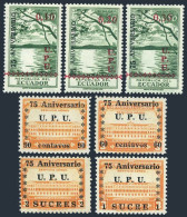 Ecuador 529-531, C210-C213, MLH/MNH. UPU-75, 1949. San Paulo Lake. Overprinted. - Equateur