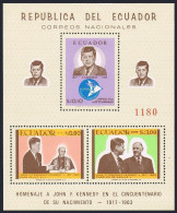 Ecuador 764-764E,764F-764G A-B Sheets,MNH. John F.Kennedy,1967.Pope,Politicians. - Ecuador