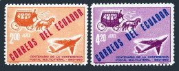 Ecuador C404-C405, MNH. Mi 1098-1099. Postal Conference, Paris, 1863. Stagecoach - Ecuador