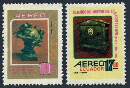 Ecuador C692-C694, MNH. Mi 1861-1862, Bl.94. UPU Membership, 100,1980. Monument. - Ecuador