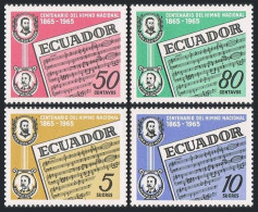 Ecuador 734-737, MNH. Mi 1170-1173. National Anthem-100. Joan Leon Mera, Neumane - Ecuador