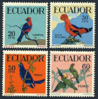 Ecuador 645-648, MNH. Michel 981-984. Birds 1958. Cardinal, Cowbird, Amazon. - Equateur