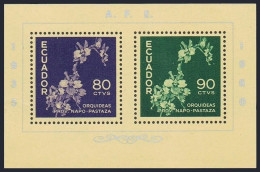 Ecuador 670 Ab Sheet, MNH. Michel Bl.8. Orchids 1960, Napo-Pastaza. - Equateur