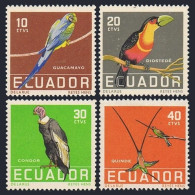 Ecuador 634-637, MNH. Mi 956-959. Birds 1958. Macaw,Toucan, Condor,Hummingbirds. - Ecuador