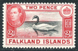 Falkland 86A, Hinged. Michel 82. King George VI 1941. Black-necked Swan. - Falklandinseln