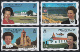 Falkland 649-652, MNH. Visit By Princess Anne, 1996.Church, Helicopter. - Falkland