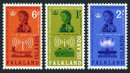 Falkland 143-145, MNH/MLH. Michel 138-140. Radio Station-50, 1962. Morse Key. - Falkland Islands