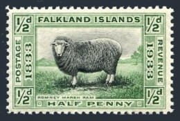 Falkland 65, Hinged. Michel 59. Romney Marsh Ram, 1933. - Falkland Islands