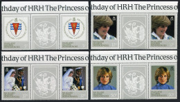 Falkland Depend 1L72-1L75 Gutter,MNH.Michel 112-115.Princess Diana,21st Birthday - Falkland