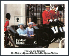 Falkland 424, MNH. Michel 431 Bl.5. Queen Mother 85th Birthday, 1985. - Islas Malvinas