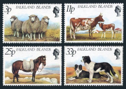 Falkland 314-317, MNH. Michel 316-319. 1981. Sheep. Cow-calf, Horse, Dog. 1981. - Falkland