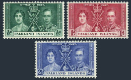 Falkland Islands 81-83, Hinged. Michel 75-77. Coronation 1937. King George VI. - Falklandeilanden