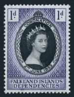 Falkland Isls Depend 1L18, Lightly Hinged. Michel 18. Coronation 1953, QE II. - Falklandinseln