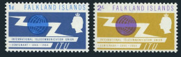 Falkland 154-155, MNH. Michel 149-150. ITU-100, 1965. - Islas Malvinas
