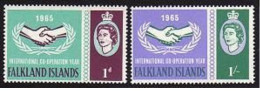 Falkland 156-157, MNH. Michel 151-152. International Cooperation Year ICY-1965. - Falkland Islands