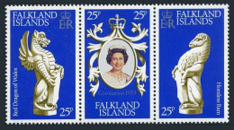 Falkland 275 Ac Strip, MNH. Michel 272-274. QE II Coronation-25, 1978. - Falklandeilanden