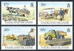 Falkland 639-642, MNH. Michel 649-652. Transporting Peat, 1995: Ox, Horse, - Falkland Islands