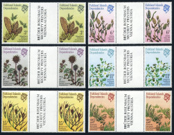 Falkland Depend 1L53-1L58 Gutter, MNH. Michel 93-98. Plants 1981. - Falklandinseln