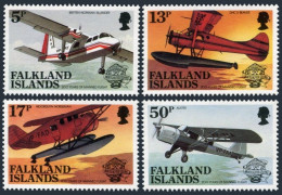 Falkland 383-386, MNH. Mi 386-389. Manned Flight, 200th Ann. 1983. Airplanes. - Falkland