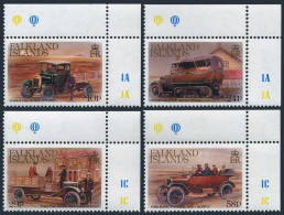 Falkland 473-476, MNH. Michel 476-479. Classic Automobiles 1988. - Falkland Islands