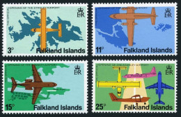 Falkland 287-290, MNH. Michel 284-287. Stanley Airport, Map, Airplanes. 1979. - Falkland Islands