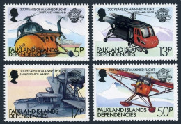Falkland Depend 1L80-L83, MNH. Michel 117-120. Helicopters. Planes, 1983. - Falkland