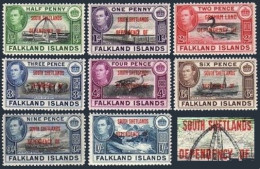 Falkland 5L1-5L8 SOUTH SHETLANDS, MNH. Michel 1-8. Bird, Sheep, Monuments, 1944. - Falkland