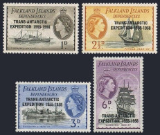 Falkland Dependencies 1L34-1L37, MNH. TRANS-ANTARCTIC EXPEDITION 1955-1958. - Islas Malvinas