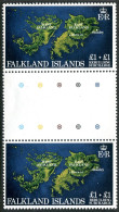 Falkland B1 Gutter, MNH. Michel 354. Rebuilding After Conflict, 1982. Map. - Islas Malvinas
