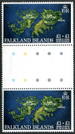 Falkland B1 Gutter, MNH. Michel 354. Rebuilding After Conflict, 1982. Map. - Falklandinseln