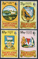 Falkland 241-244, MNH. Mi 236-239. Heraldic Arms, 1975. Seal, Flag, Sheep, Bird. - Falklandeilanden