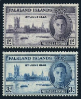 Falkland Islands 97-98, MNH. Michel 94-95. Peace Issue 1946. George VI, London. - Falklandeilanden