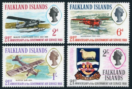 Falkland 180-183, MNH. Michel 175-178. Government Air Service, 1969. Planes. - Falklandeilanden