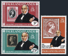Falkland 291-294, MNH. Mi 288-290,Bl.2. Sir Rowland Hill, 1979. Stamp On Stamp. - Falklandeilanden