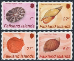 Falkland 437-440, MNH. Mi 440-443. Shells 1986. Limpet, Volute, Scallop, Drupe. - Falkland