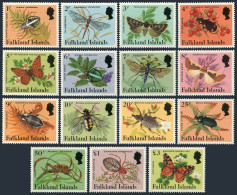 Falkland 387-401, MNH. Michel 390-404. Insects And Spiders, Flowers, 1984. - Falkland