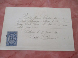 CAROLINE BRUN CHANTEUR CONSERVATOIRE QUITTANCE MANUSCITE TIMBRE FISCAL 1885 CONCERCERT A ALENCON AUTOGRAPHE - Manuscripts