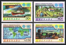 Grenada 1154-1157,MNH. Mi 1211-1214. Communication Year WCY-1983.Ship-satellite. - Grenade (1974-...)